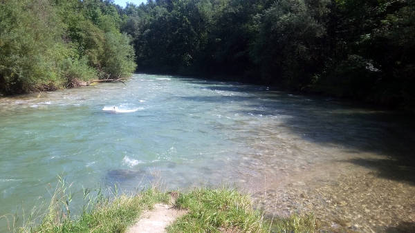 M&uuml;ndung Leitzach in Mangfall bei Westerham - © RoRadln - Kurt Schmidt
