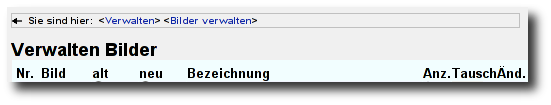 Bild-Verwaltung - Übersicht aller Bilder Bild-Verwaltung - Übersicht aller Bilder