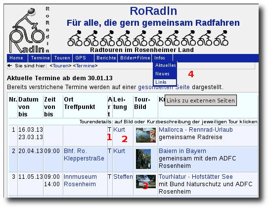 Terminübersicht Terminübersicht