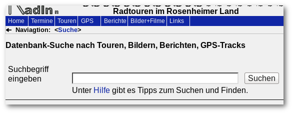 Neuer Aufruf f&uuml;r die Suche auf RoRadln