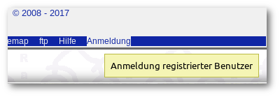 Neuer Aufruf f&uuml;r die Anmeldeseite