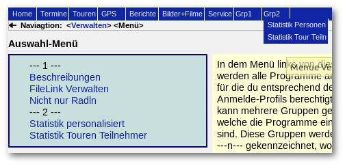 Auswahlbild nach der Anmeldung Auswahlbild nach der Anmeldung