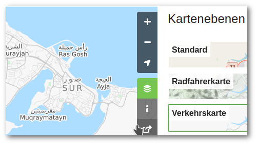 Darstellung auf dem Kartentyp: Verkehrskarte