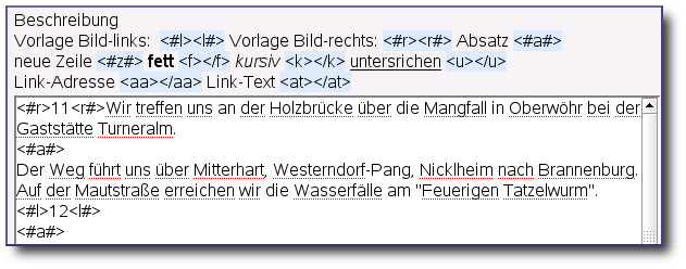 Touren-Beschreibung anpassen Touren-Beschreibung anpassen